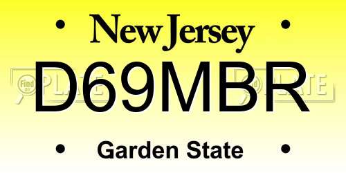 D69MBR New Jersey License Plate
