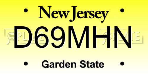 D69MHN New Jersey License Plate