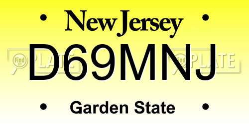 D69MNJ New Jersey License Plate