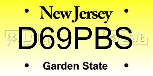 D69PBS New Jersey License Plate