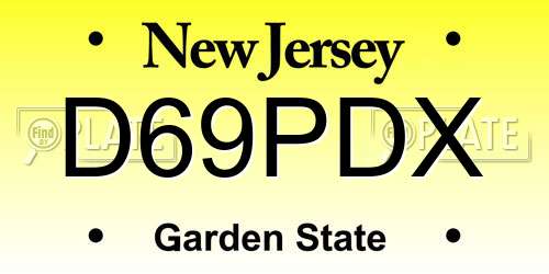 D69PDX New Jersey License Plate