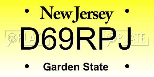 D69RPJ New Jersey License Plate