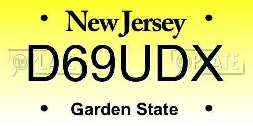 D69UDX New Jersey License Plate