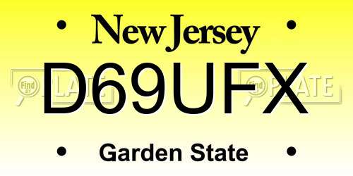 D69UFX New Jersey License Plate