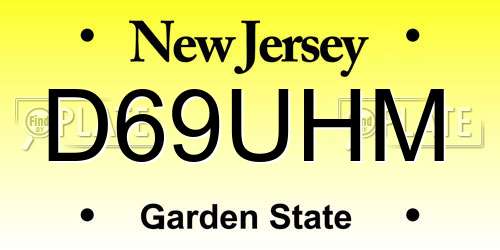 D69UHM New Jersey License Plate