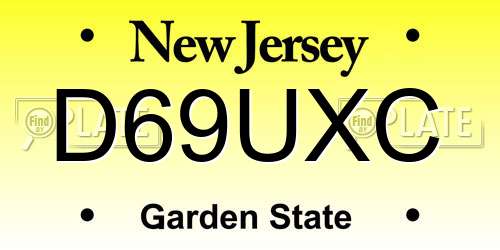 D69UXC New Jersey License Plate