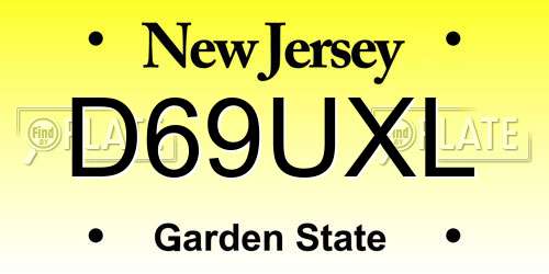 D69UXL New Jersey License Plate