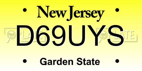 D69UYS New Jersey License Plate