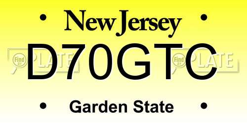 D70GTC New Jersey License Plate