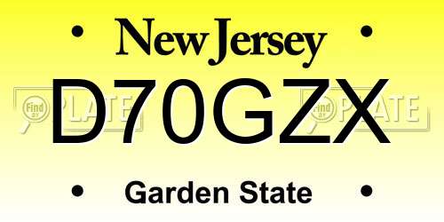 D70GZX New Jersey License Plate
