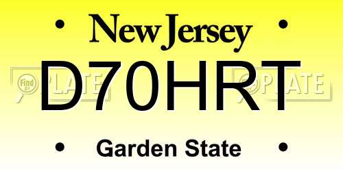 D70HRT New Jersey License Plate