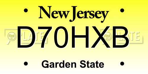 D70HXB New Jersey License Plate