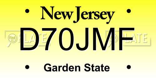 D70JMF New Jersey License Plate