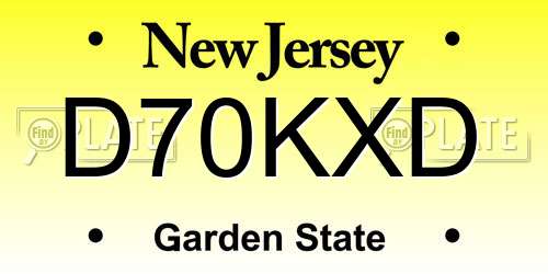 D70KXD New Jersey License Plate