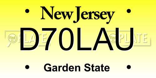 D70LAU New Jersey License Plate