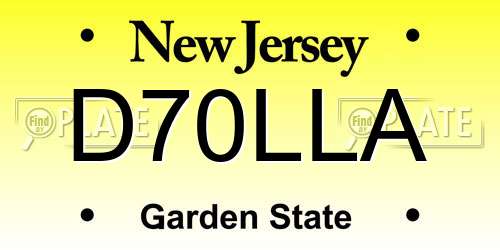 D70LLA New Jersey License Plate