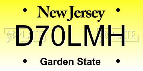 D70LMH New Jersey License Plate