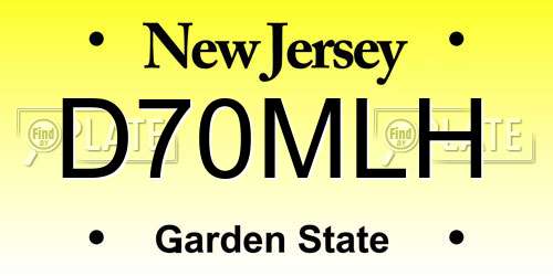 D70MLH New Jersey License Plate