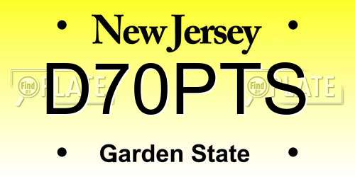 D70PTS New Jersey License Plate