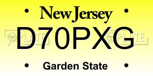 D70PXG New Jersey License Plate