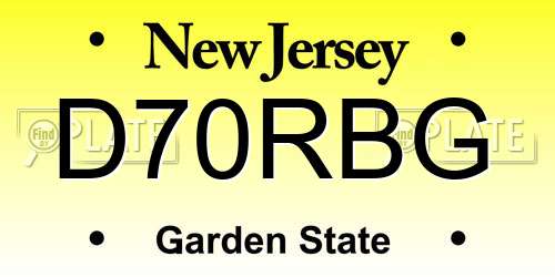 D70RBG New Jersey License Plate