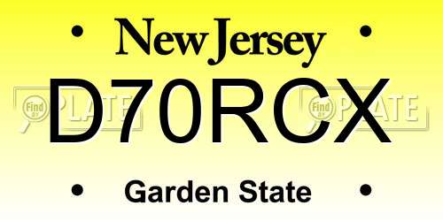 D70RCX New Jersey License Plate