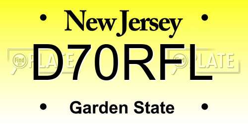 D70RFL New Jersey License Plate