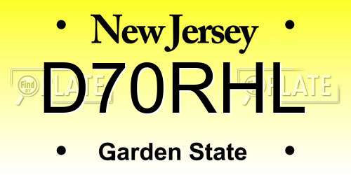 D70RHL New Jersey License Plate