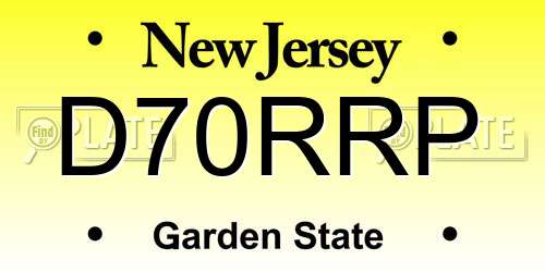 D70RRP New Jersey License Plate