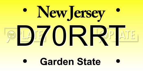 D70RRT New Jersey License Plate