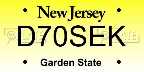 D70SEK New Jersey License Plate