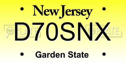 D70SNX New Jersey License Plate