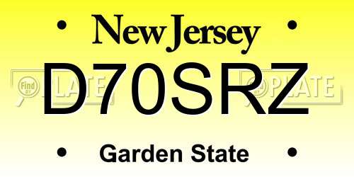 D70SRZ New Jersey License Plate