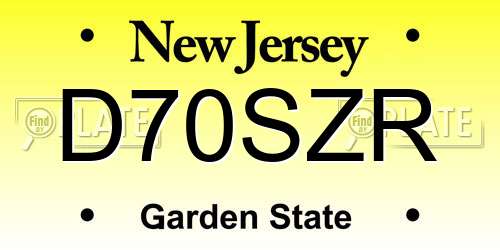 D70SZR New Jersey License Plate