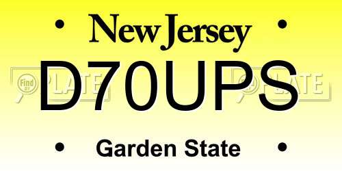 D70UPS New Jersey License Plate