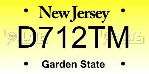 D712TM New Jersey License Plate