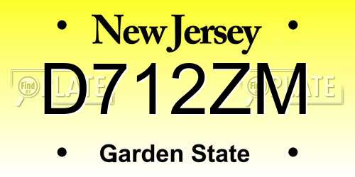 D712ZM New Jersey License Plate