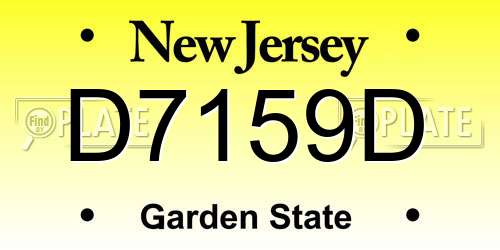 D7159D New Jersey License Plate