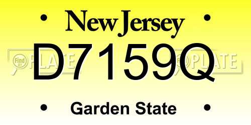 D7159Q New Jersey License Plate
