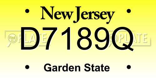 D7189Q New Jersey License Plate