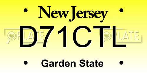 D71CTL New Jersey License Plate