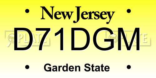 D71DGM New Jersey License Plate