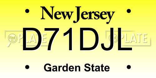 D71DJL New Jersey License Plate