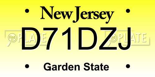 D71DZJ New Jersey License Plate