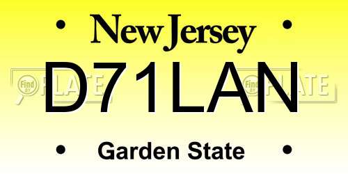 D71LAN New Jersey License Plate
