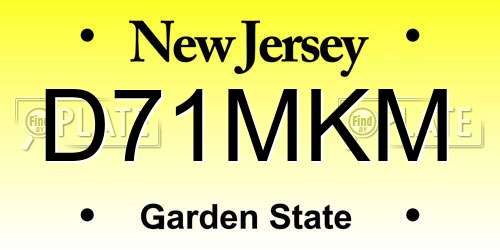 D71MKM New Jersey License Plate