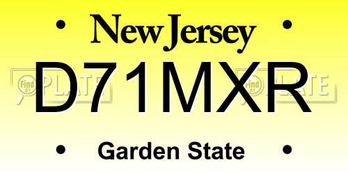 D71MXR New Jersey License Plate