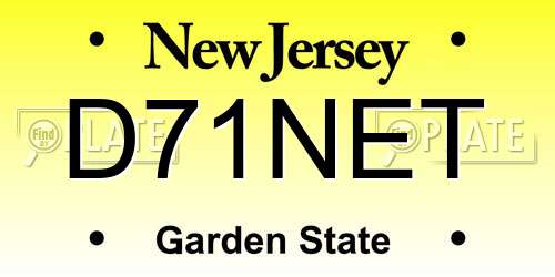 D71NET New Jersey License Plate