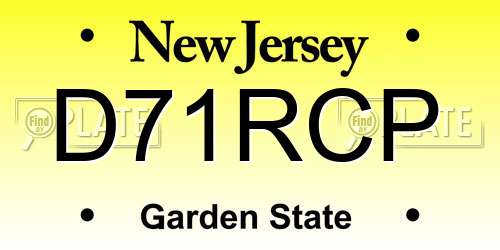 D71RCP New Jersey License Plate