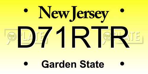 D71RTR New Jersey License Plate
